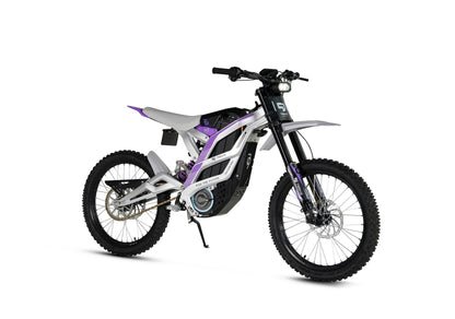 Purple 79Bike Falcon Pro from a front three-quarter angle