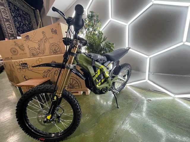 Electric dirt bike inventory inside VoltRush USA showroom
