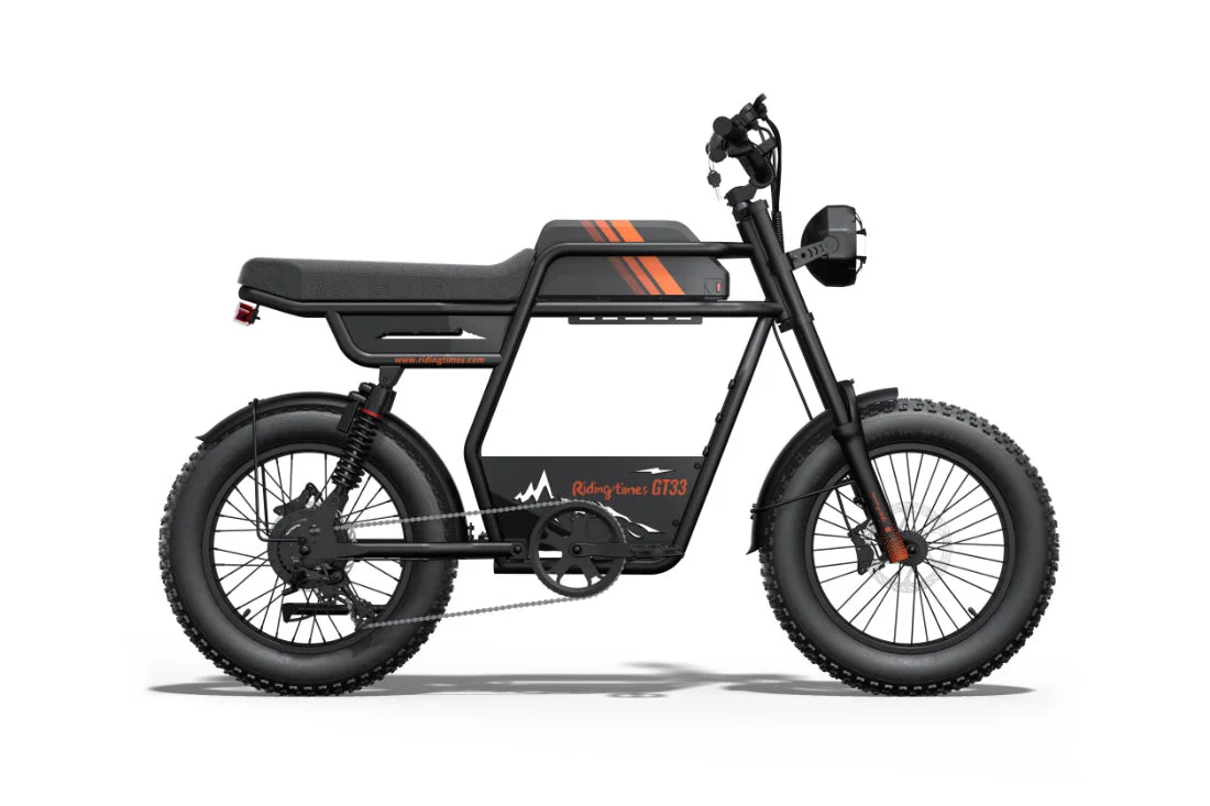 Riding Times GT33 black cargo e-bike right-side profile