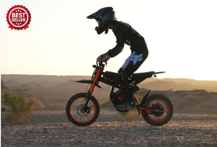 Rider standing on a Riding times GT54 on a dirt trail