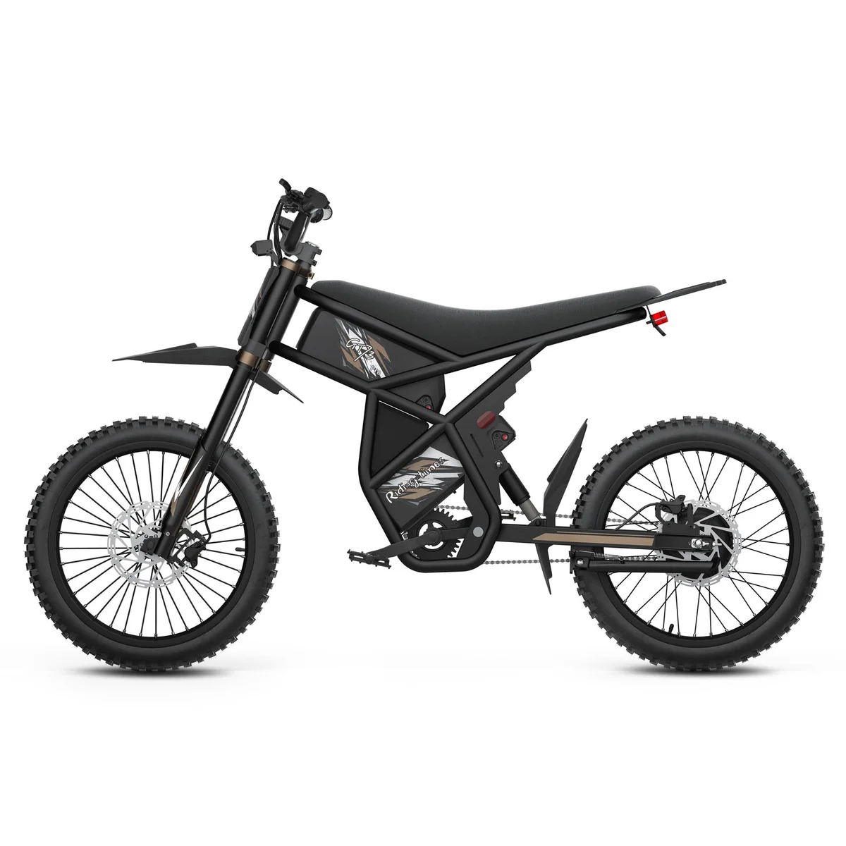 Black Riding'times GT73 Pro dual-battery electric motorbike side profile