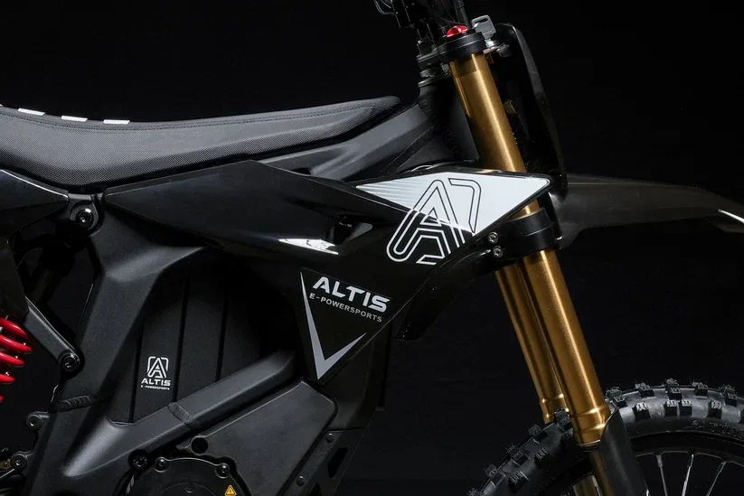 Altis Delta electric dirt bike chassis detail