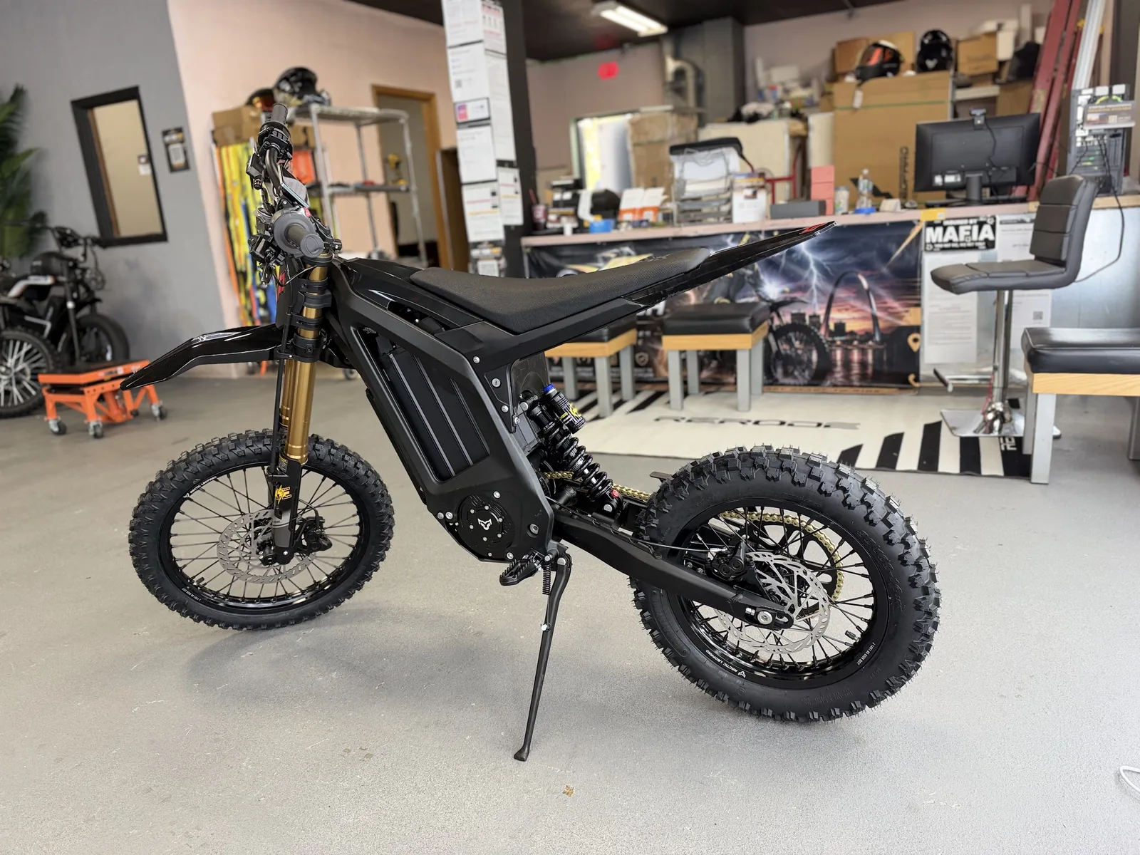Arctic Leopard XF electric dirt bike side view at VoltRush USA