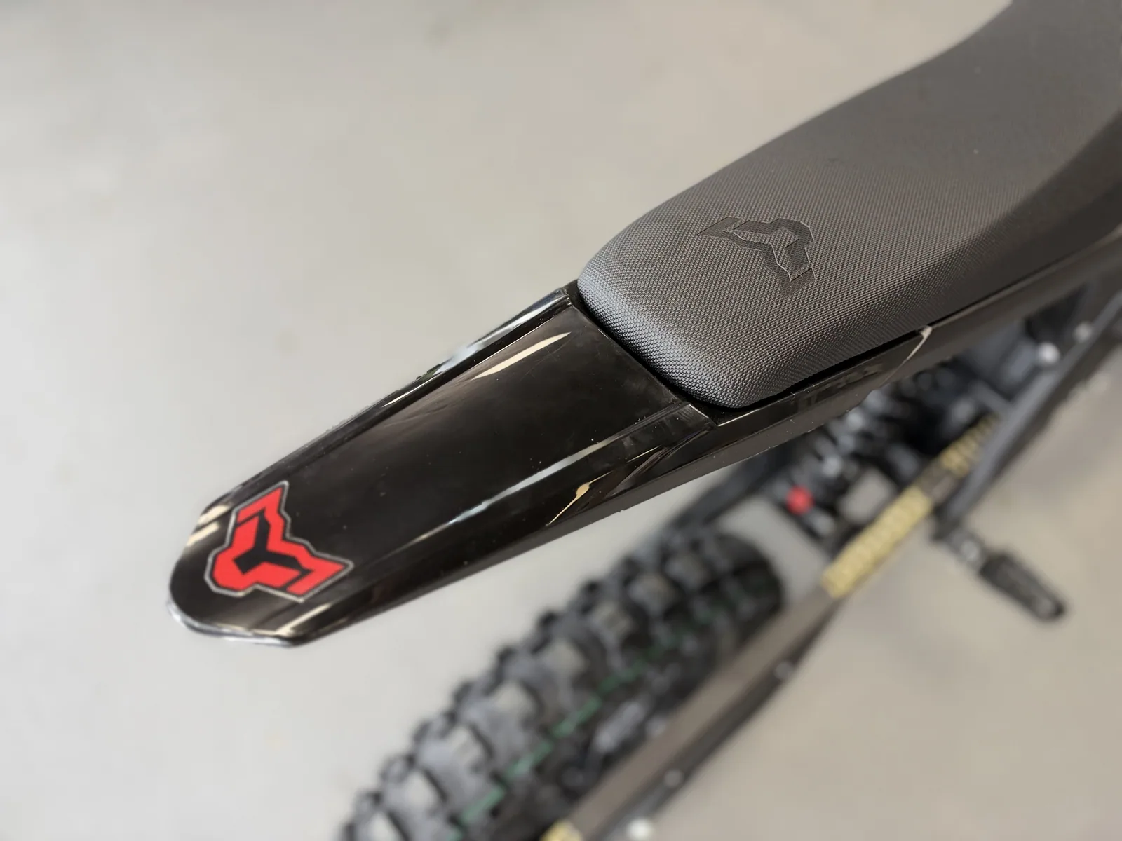Arctic Leopard XF electric dirt bike tail section detail