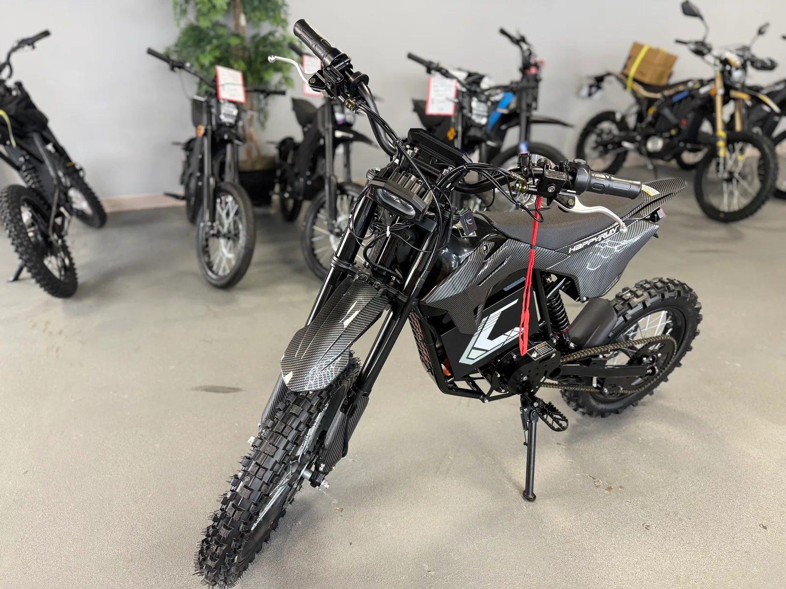HappyRun F18 2.0 electric dirt bike alternate front view at VoltRush USA