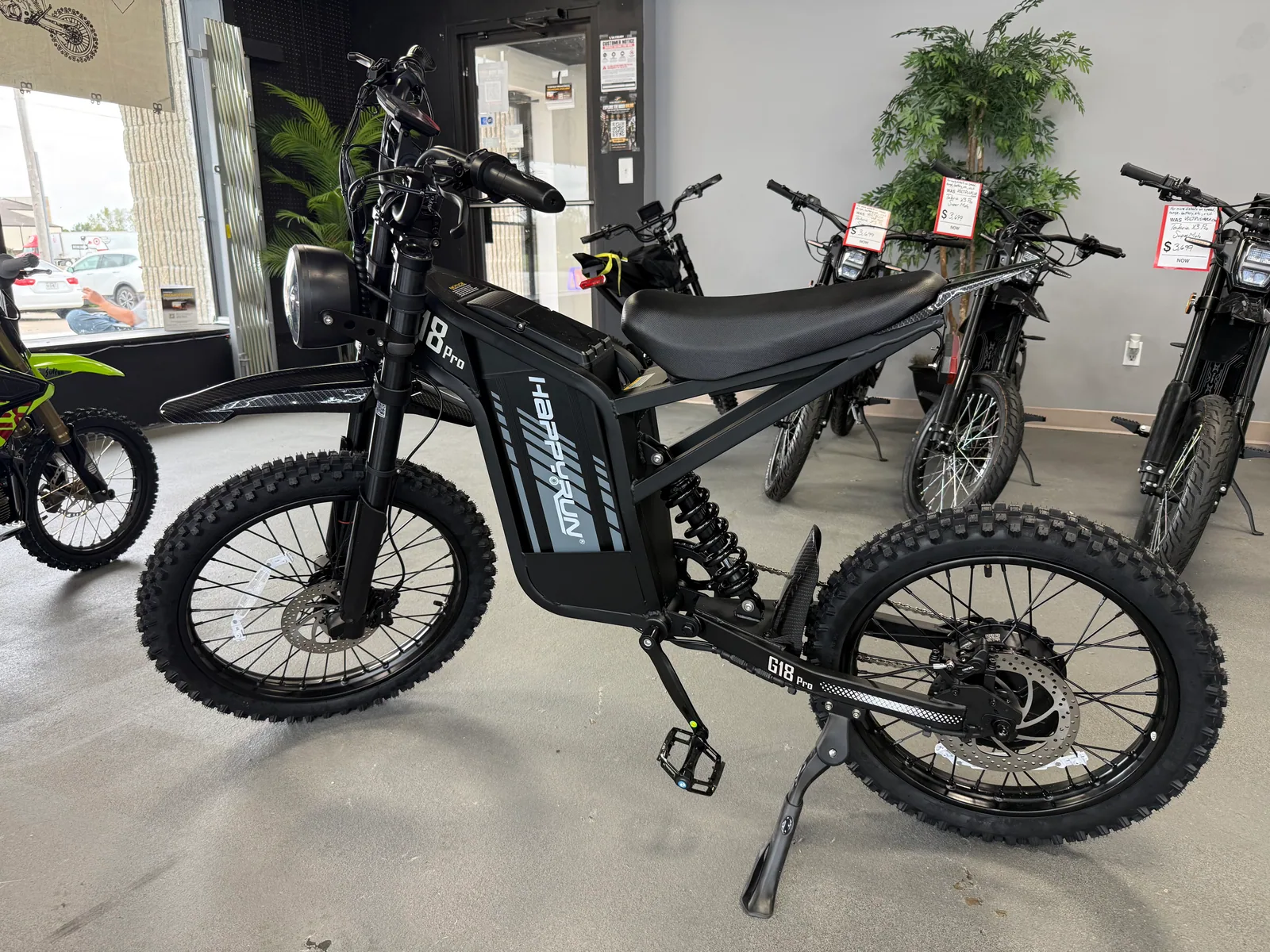 HappyRun Tank G18 Pro electric dirt bike alternate front view at VoltRush USA