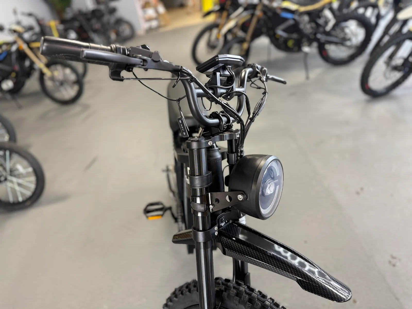 HappyRun Tank G18 Pro electric dirt bike seat and rear frame detail