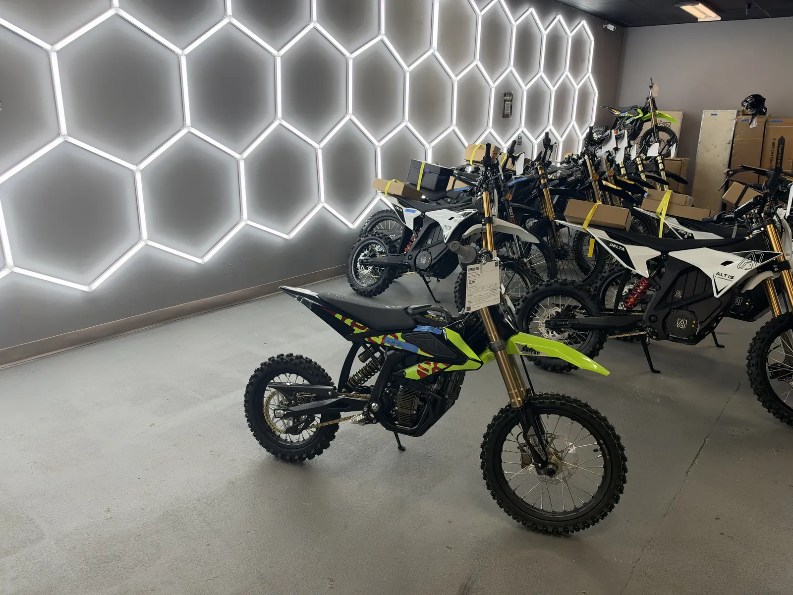 Surron Hyper Bee electric dirt bike side view at VoltRush USA