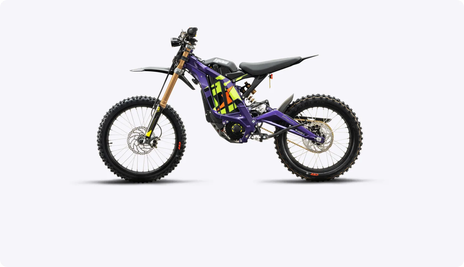 Purple Surron Light Bee X electric dirt bike