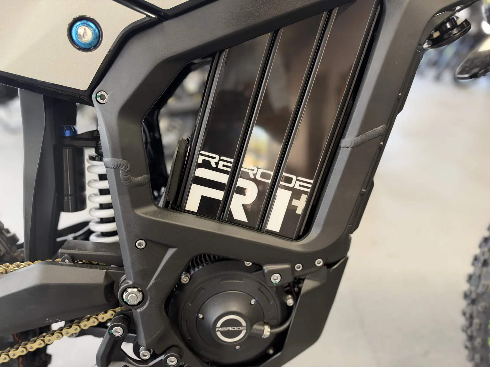 RERODE R1 Plus electric dirt bike frame and motor detail