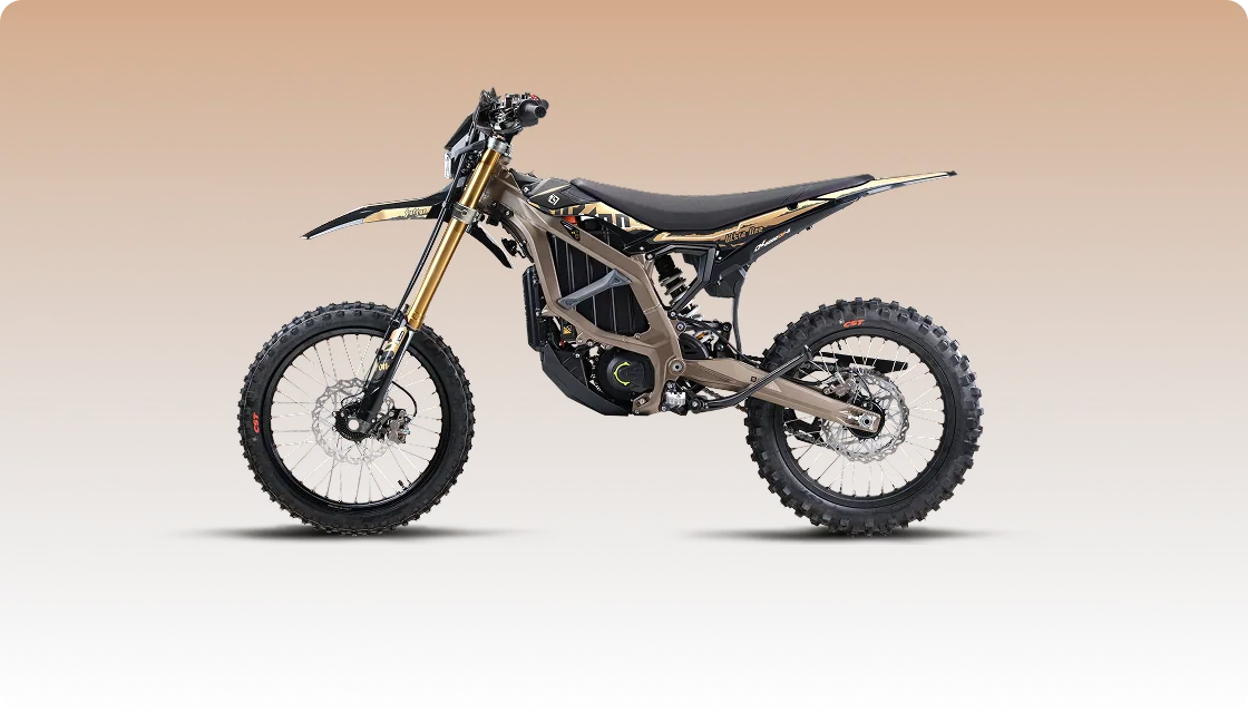 Brown Surron Ultra Bee electric dirt bike