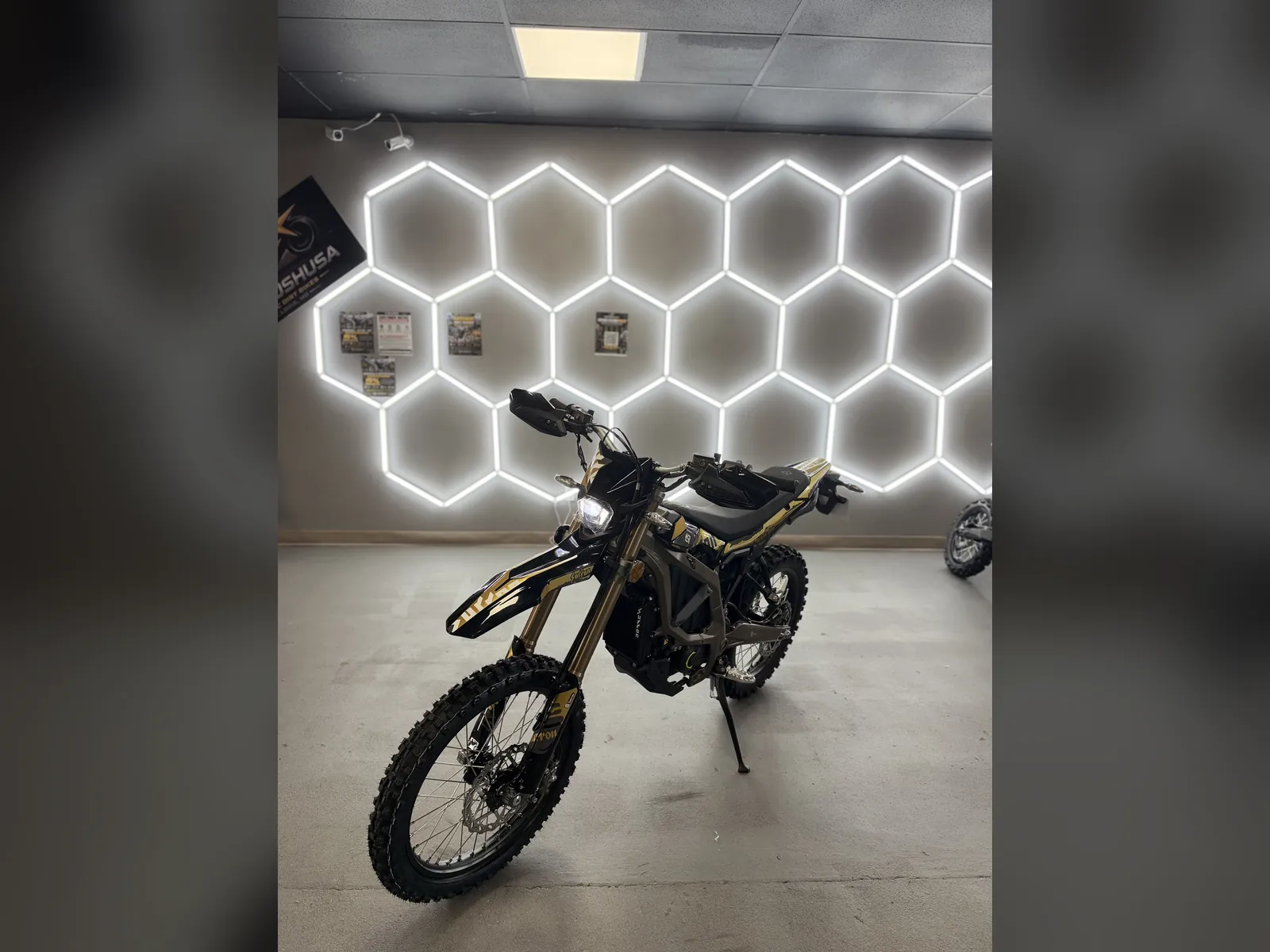Surron Ultra Bee electric dirt bike at the VoltRush USA showroom, photo 4