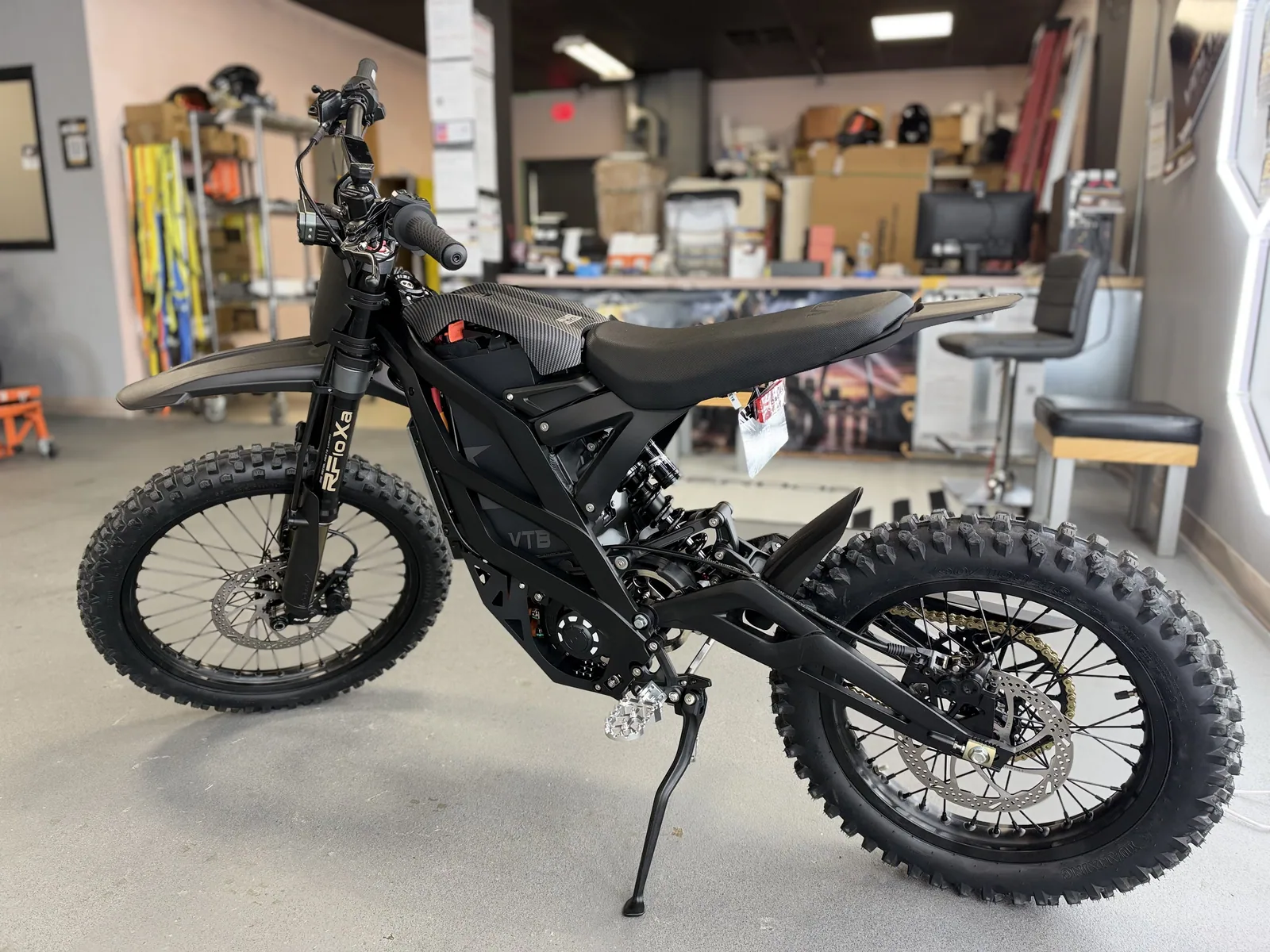 Ventus V1+ EVO electric dirt bike side view at VoltRush USA