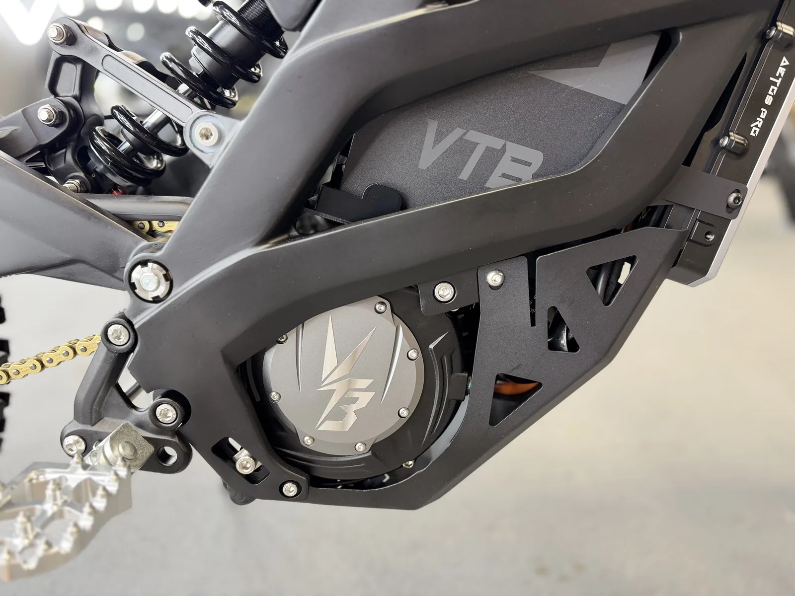 Ventus V1+ EVO electric dirt bike motor cover detail