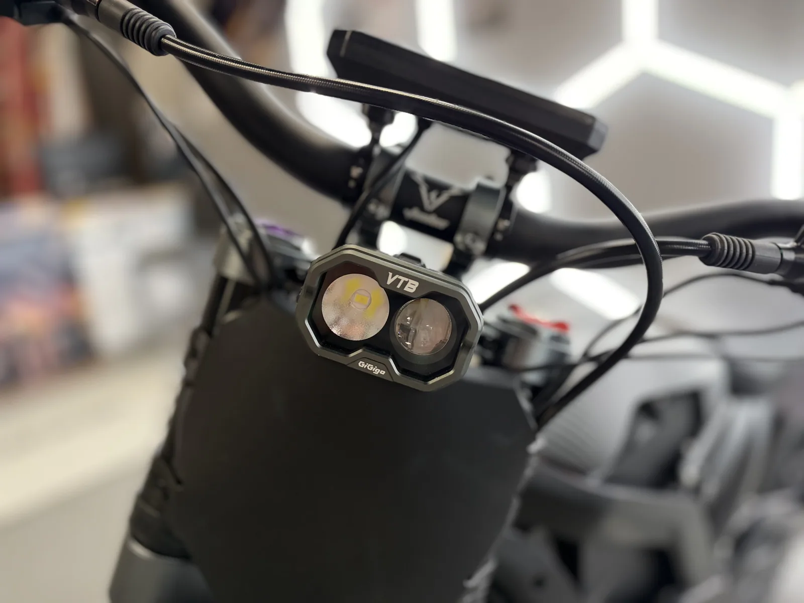 Ventus V1+ EVO electric dirt bike headlight detail