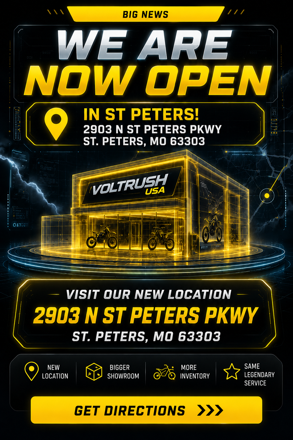 VoltRush USA now open at 2903 N St Peters Pkwy, Suite B, St Peters, MO 63376